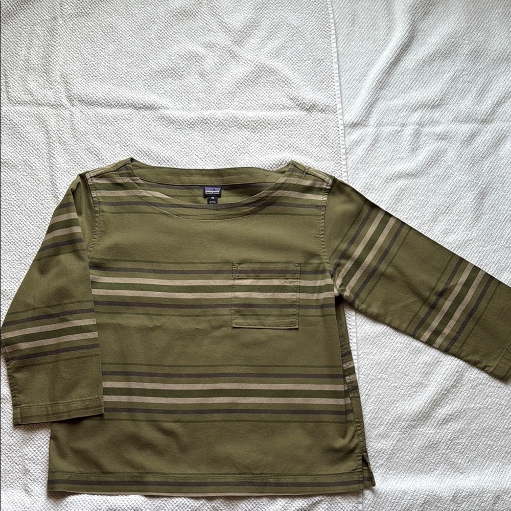 Patagonia Olive Green Striped Shirt